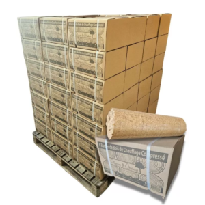 Bois densifié Confort – Palette de 960 Kg – Feuillus durs et résineux